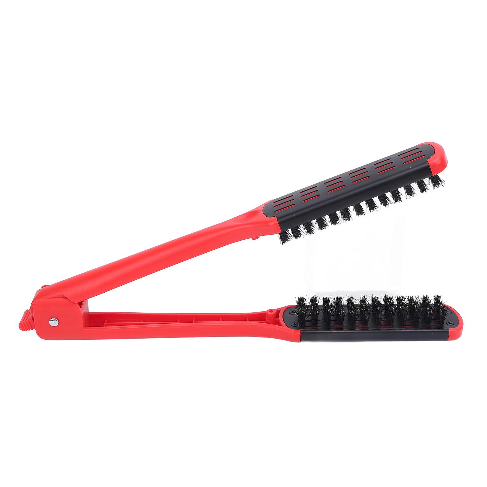 

Hair Straightening Clamp Brush V Shaped Hair Straightener Brush for Smoothing Thick Coarse Hair