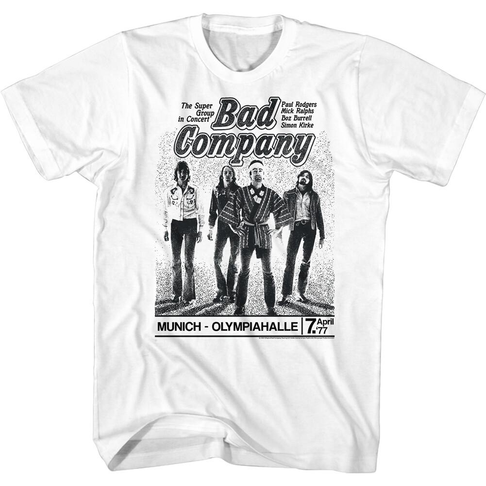 Bad Company Super Group Munich Apr 7 1977 Men T Shirt Rock Tour Concert Merch XXL