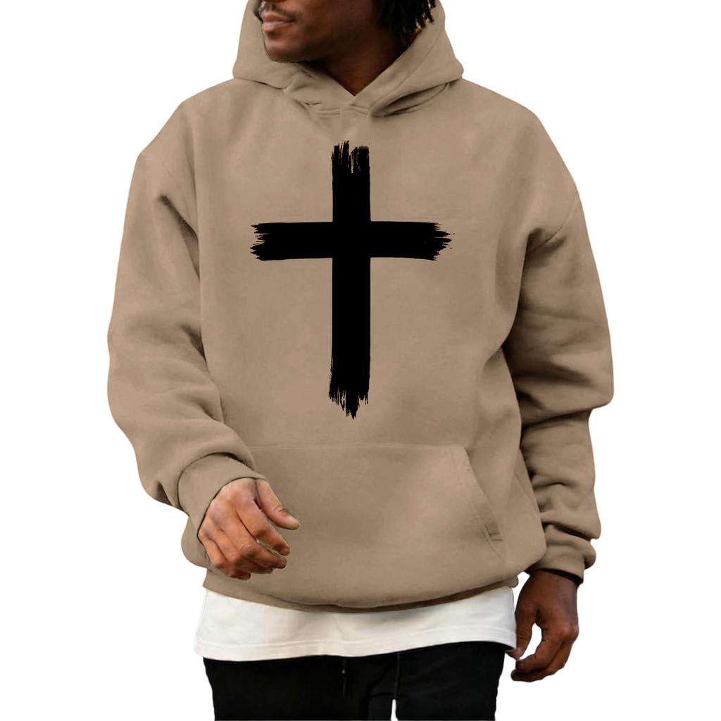 Sweatshirts For Men Cross Pullover Hoodie Graphic Long Sleeve Sweatshirt
