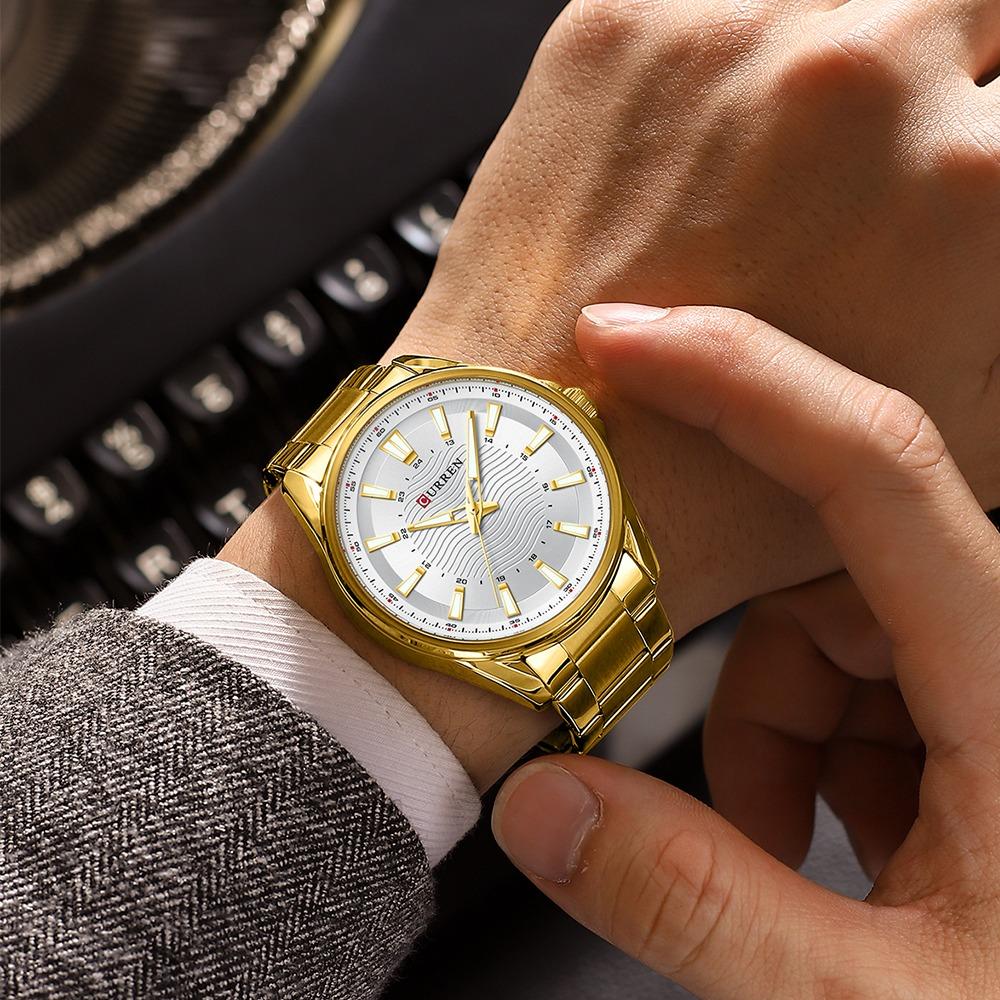 CURREN Classic Simple Stainless Steel Quartz Wristwatches Fashion Brand Men's Watches With Luminous Hands