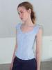 ETMON Stripe Shirring Blouse, Blue