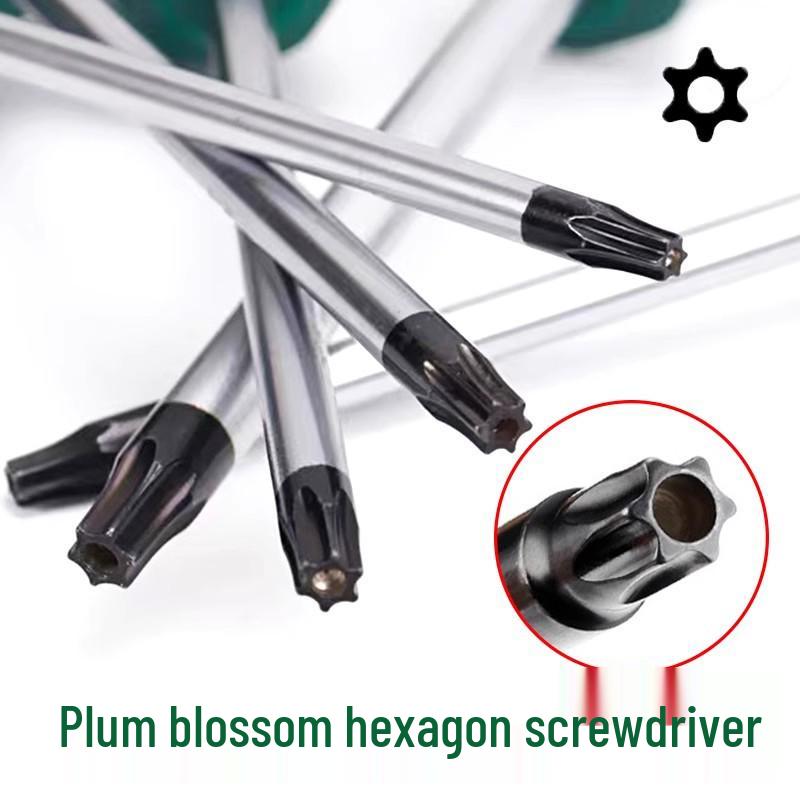 Plum Blossom Cross-Shaped Screwdriver Set T10-T30 with Hole Star Design
