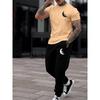 Casual Men's Casual Men's Short-sleeved Shirt and Long Pants, a Fashionable Street Style Two-piece Set