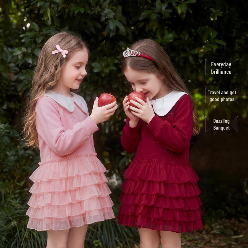 JELLYBABY Girls' Sweet Doll Collar Layered Dress