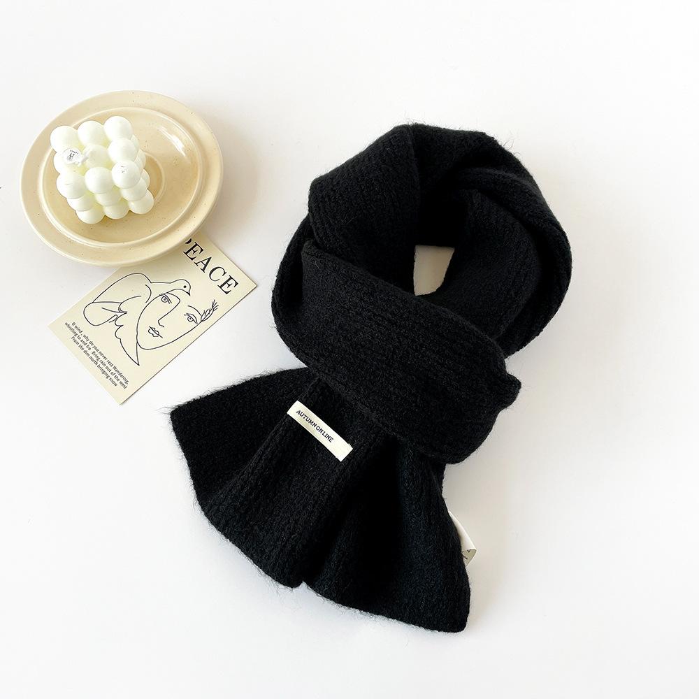 Winter small scarf women's autumn and winter new simple warm wool small scarf knitted scarf shawl