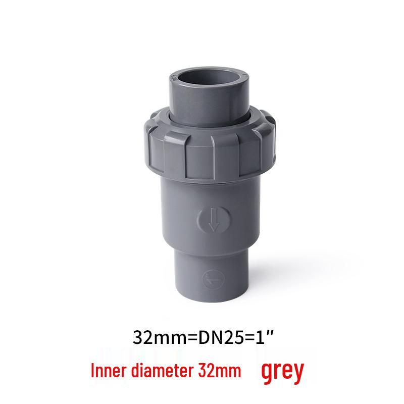 White PVC Ball Check Valve for Water Pipes, Fish Tank Fitting, Sizes: 1 Inch, 25, 32, 40, 50 Mm