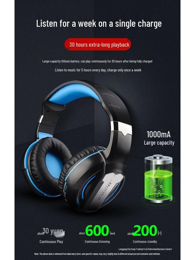 Over-Ear Wireless Bluetooth Headphones for Huawei, OPPO, Vivo, Apple: Deep Bass, Gaming Compatible
