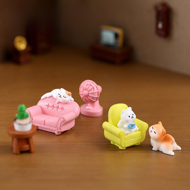 Landscape Micro Cat Resin Ornament Daily Life Diy Mini Home Decor Accessories