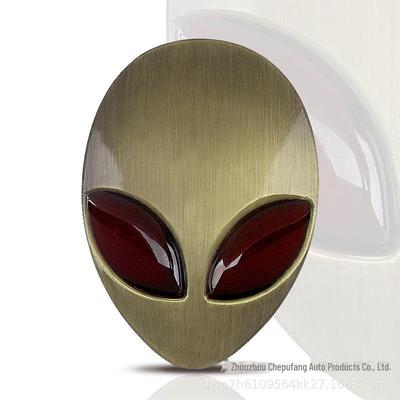 Dreidimensionaler Autoaufkleber aus Metall mit Alien-Logo – individuelle Dekoration für Kühlergrill, Karosserie und Fenster