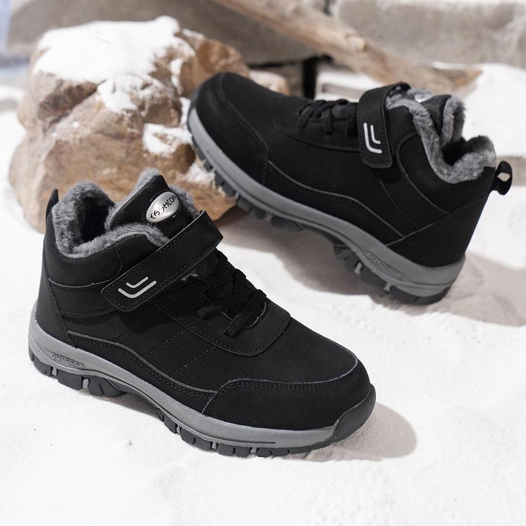 Women's Waterproof Plush Snow Boots - Non-Slip, Wide Fit with Velcro