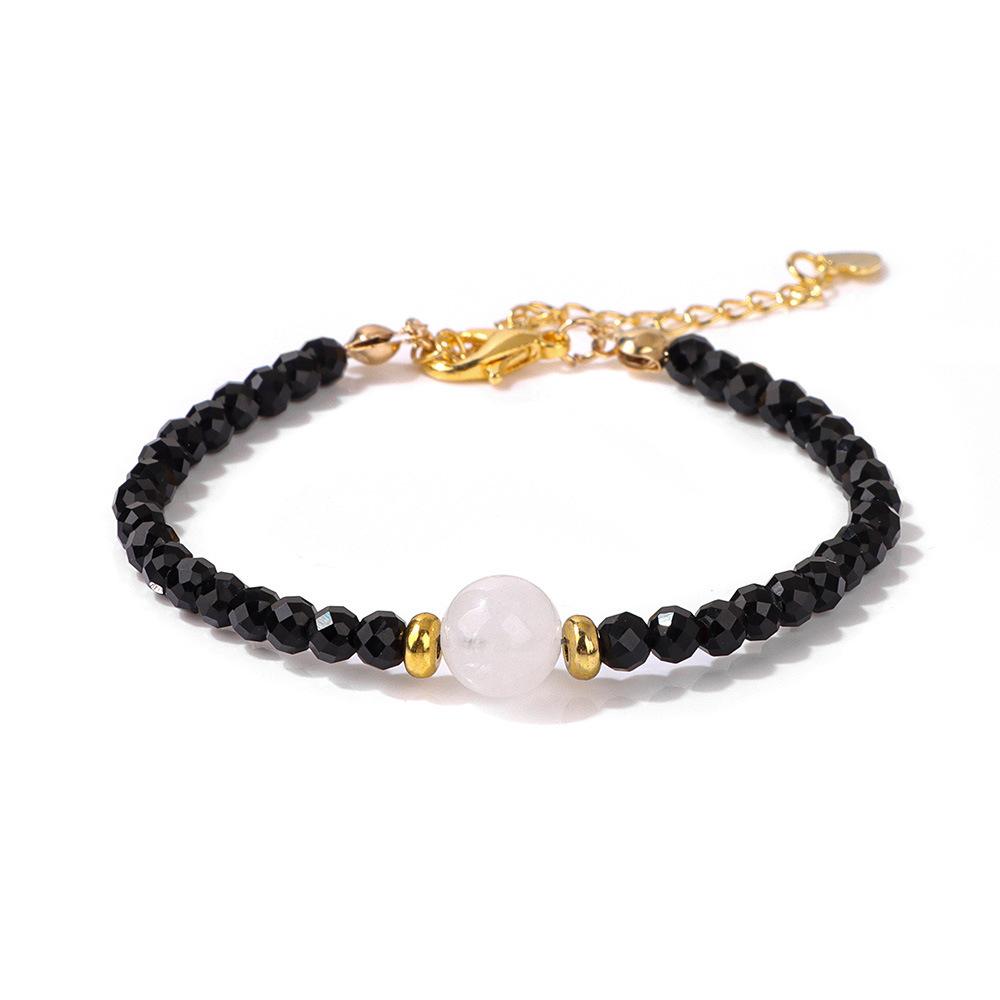 

JYL TS Bracelet Letter A-Z Onyx Beaded Personalized Boosts Identity & Stability black spinel лімерік кольору