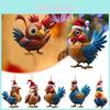 Kreative Acryl-Hühner-Serie: Weihnachtsbaumschmuck im Cartoon-Stil für festliche Dekoration