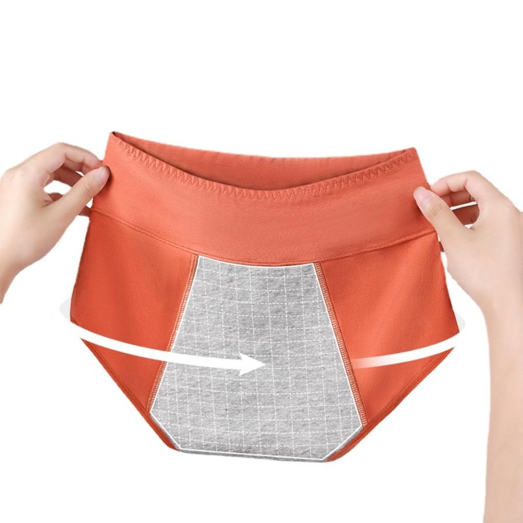 4 Pack High Waist Menstrual Underwear Leak Proof Cotton Briefs