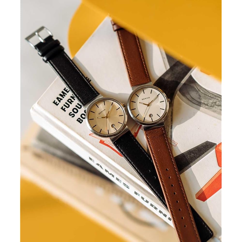 [Officially Imported] BERING Men's & Women's (Unisex) Scandinavian Design Simple Watch with Shatter-Resistant and Scratch-Resistant Sapphire Crystal, 