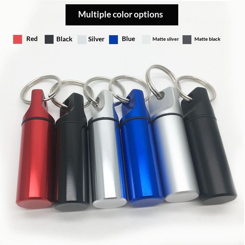 Aluminum Alloy Pill Case Keychain Waterproof Sealed Design Multiple Color Options Perfect For Outdoor Use Daily Pill Storage