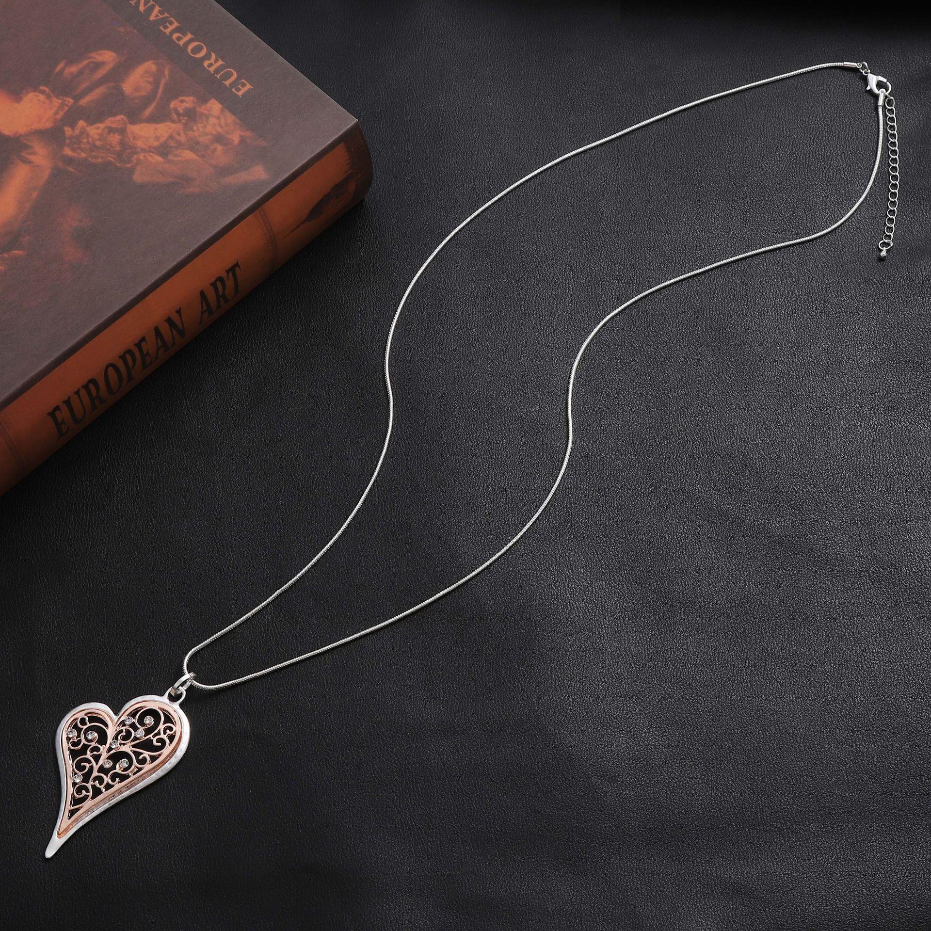 

Ажурная подвеска в виде дерева жизни с бриллиантами, модное женское универсальное длинное ожерелье высокого класса в форме персикового сердца