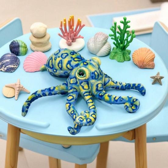 Realistic Octopus Plush Toy Soft Stuffed Animal Doll Cute Sea Creature Pillow for Kids
