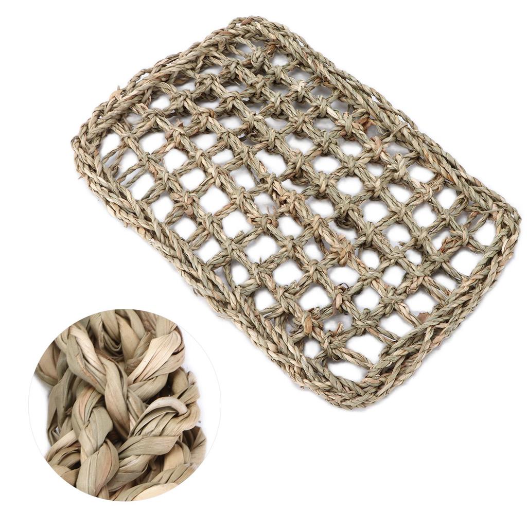 Rabbit Activity Mat Woven Seagrass Protector Chew Toy Mat for Bunny Chinchilla Hamsters