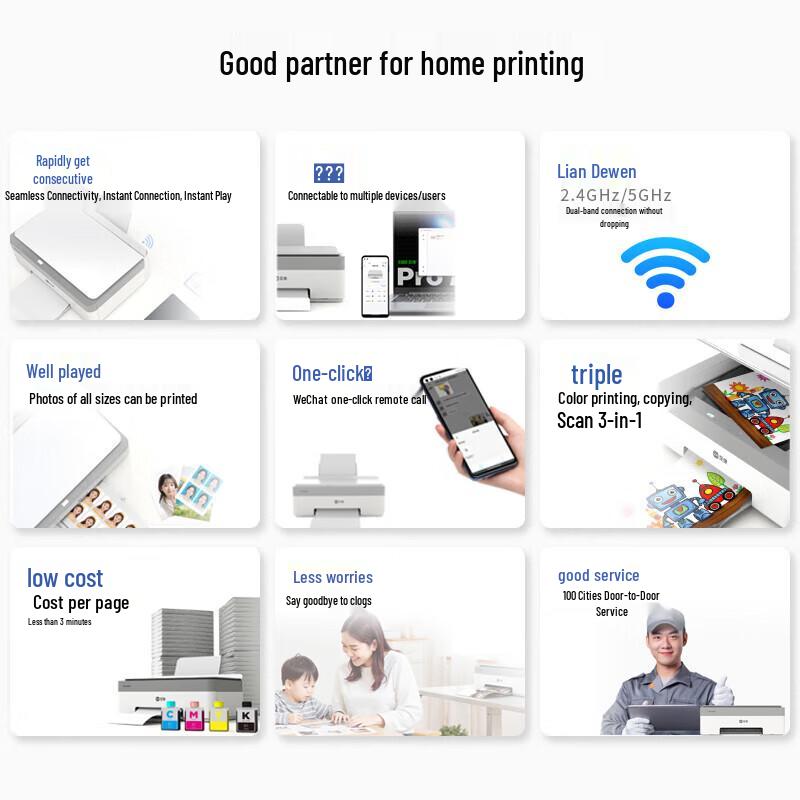 Lenovo Xiao Xin Jing Yu CM407 Color Ink Tank All-in-One Printer CN plug (adapter included)