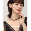 Hand-woven Black Agate Necklace, Short Collarbone Chain, New Retro Neck Chain, and Trendy Necklace.