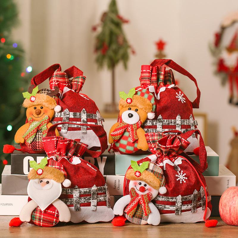 Christmas Eve Santa Gift Bag: Non-Woven Fabric Candy and Apple Small Gift Packaging