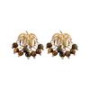 Melanoid Tiger Eye Heart Stud Earrings - Luxurious Fashion Jewelry Design