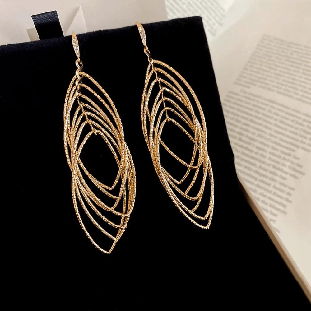 Oval Hollow Metal Hollow Earrings Gold Silver Ear Hook Simple Ear Clip  Girl Ear Hook Gold