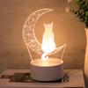 1pc  Moon Cat 3D night light, USB desk lamp, bedroom and desktop ambient light, holiday and birthday gift night light.