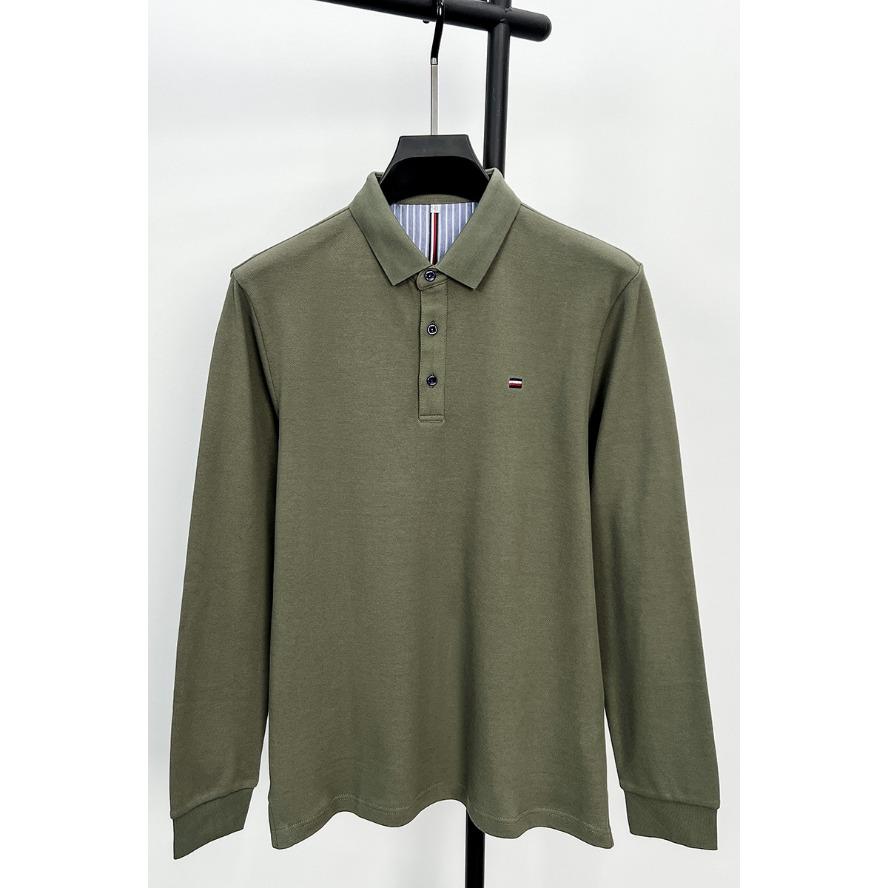 

Мужские рубашки поло, топы с лацканами с длинным рукавом, полуповседневные, деловые, высокого качества 3XL зелёный