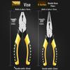 8" Multifunctional Tiger Pliers Set: Vise, Diagonal, Wire, and Rod Pliers for Household Use.