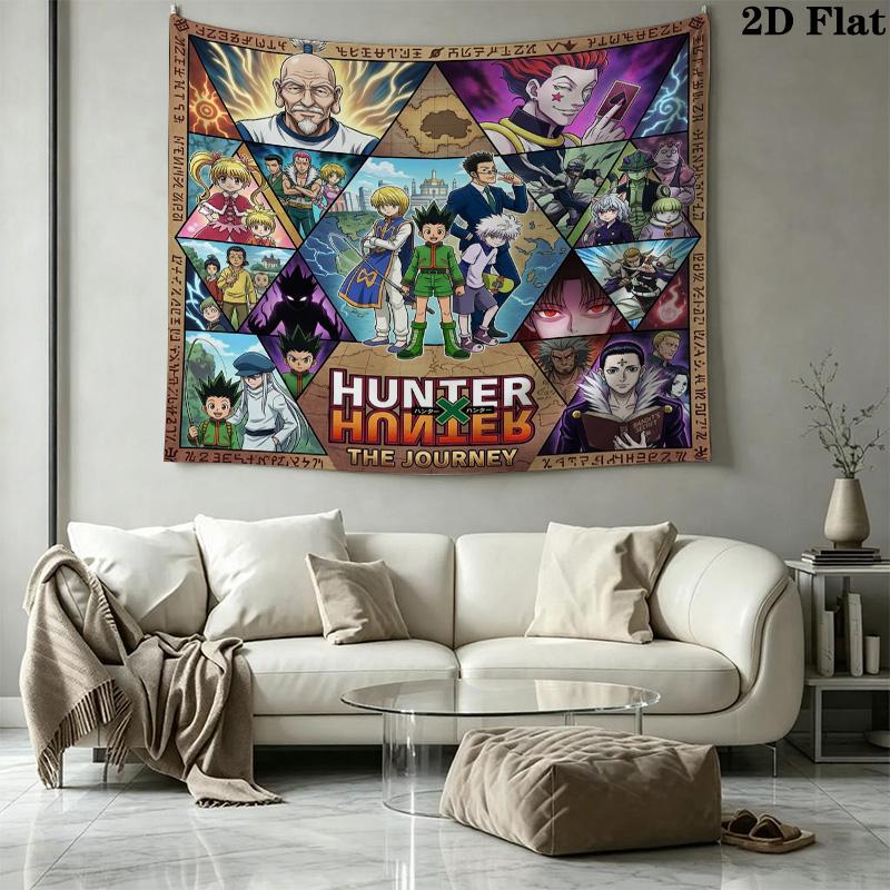 Hunter X Hunter Wall Tapestry Aesthetic Wall Hanging Printed Fabric Blanket Decorative Tapestries For Bedroom Living Room Home Decor