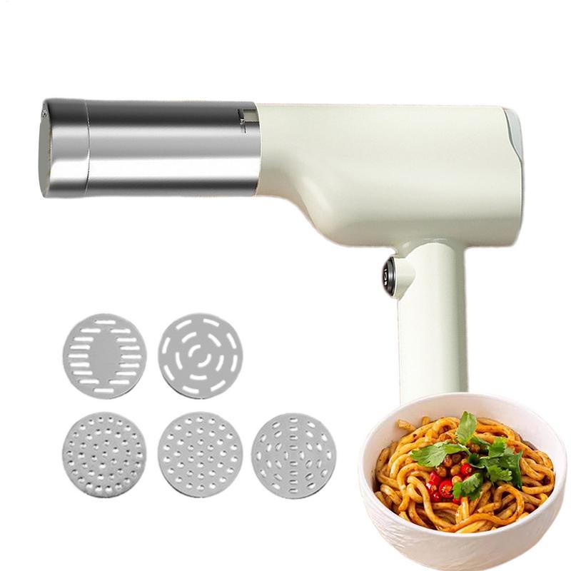 Handheld Electric Noodle Machine Electric Noodle Press Automatic Pasta Maker Machine Cordless Pasta Maker Dough Press 5 Moulds