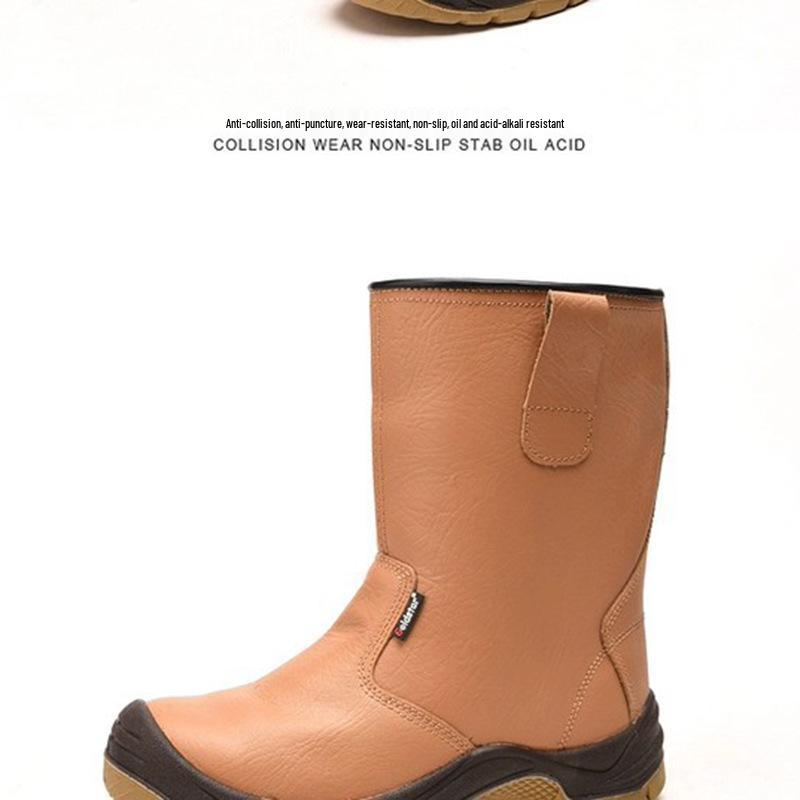 Paulovy boty: Pracovní boty s vysokým svrškem z pravé kůže - Odolné proti nárazu, propíchnutí, vysokým teplotám, opotřebení, uklouznutí, oleji, kyselinám a zásadám.