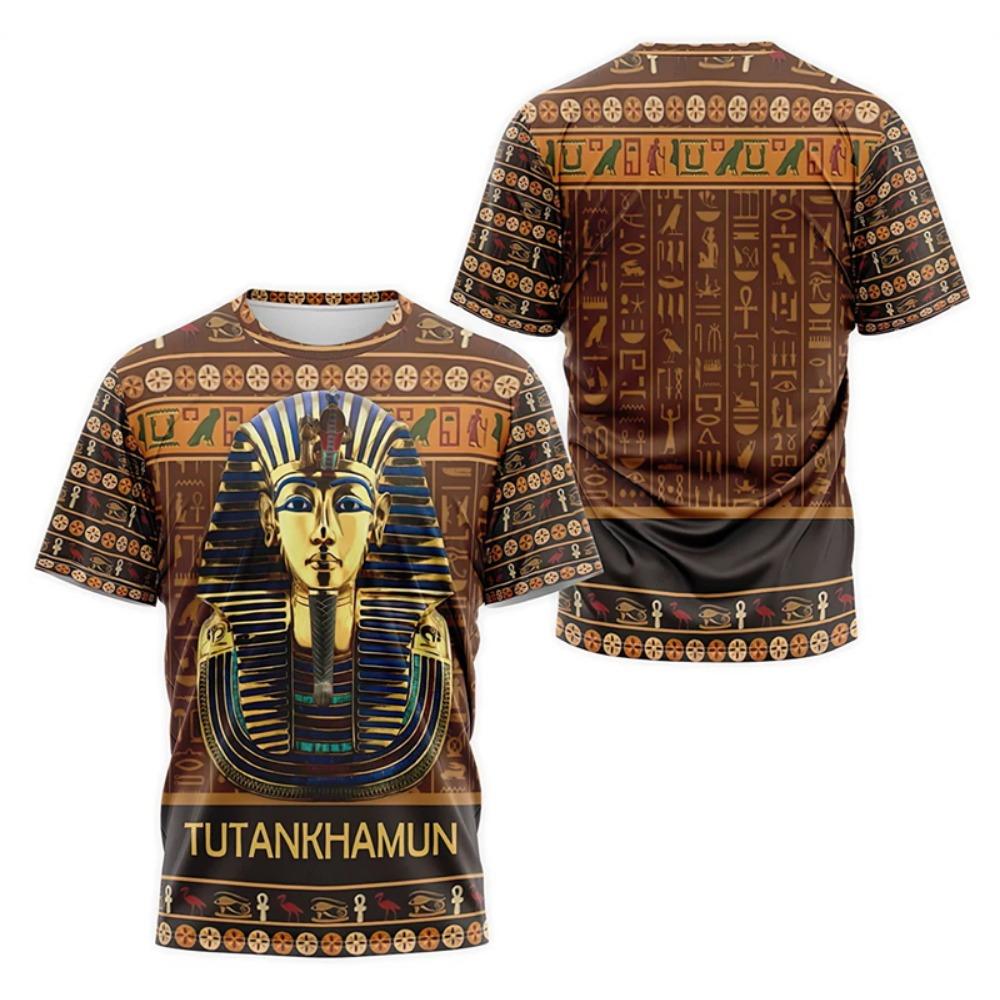 Ancient Egypt Pharaoh Graphic T-Shirts For Men Women 3D Print Men Women Fashion Oversized Y2k Short Sleeve T Shirt Kids Tees Top