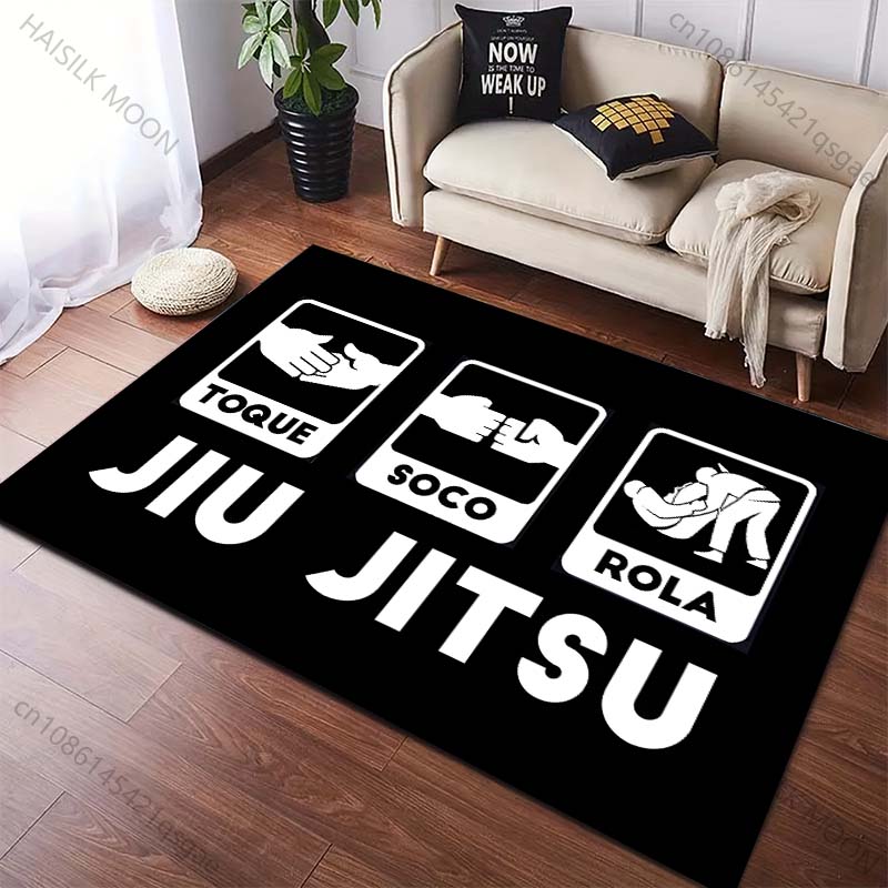 1PC Brazilian Jiu-Jitsu Print Carpet for Living Room Bedroom Sofa Doormat Home Decor Area Rug Non-slip Exercise Room Floor Mat