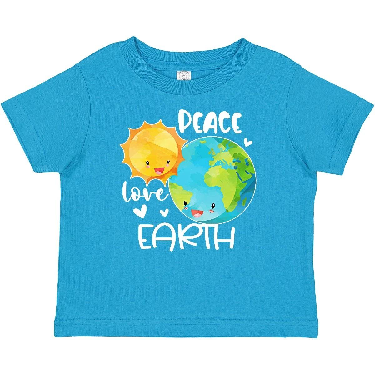 Inktastic Earth Day Peace Love Earth Baby T-Shirt 2020 Reuse Recycle Sun Planet 100