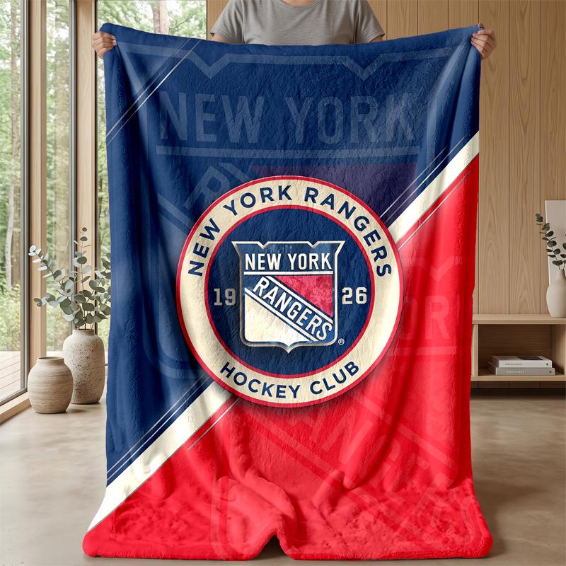 New York Rangers Flannel Fleece Blanket Cozy Warm Throw Blanket For Couch Bed Travel All Season Use