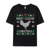 Merry Cluckin Christmas Ugly Christmas Chicken Egg Farmer Retro Vintage Computer TShirt Casual Luxury Designer TShirts