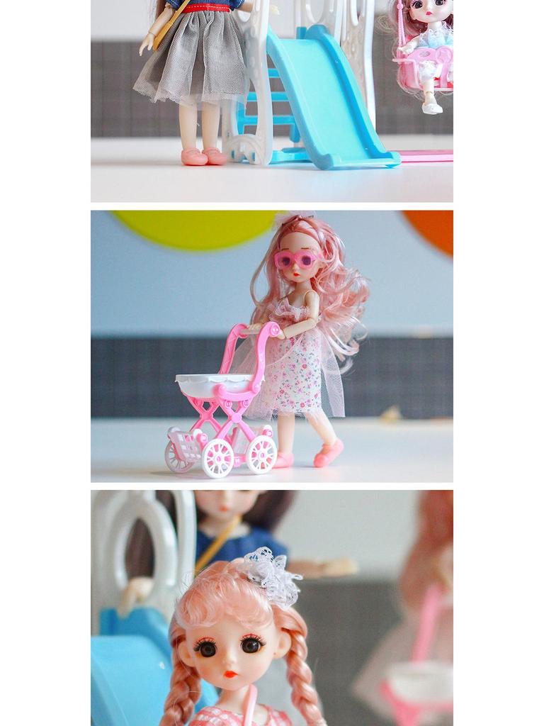 24cm Dress-Up BJD Girl Doll Toy - Mother & Baby Doll Clothes Gift Set