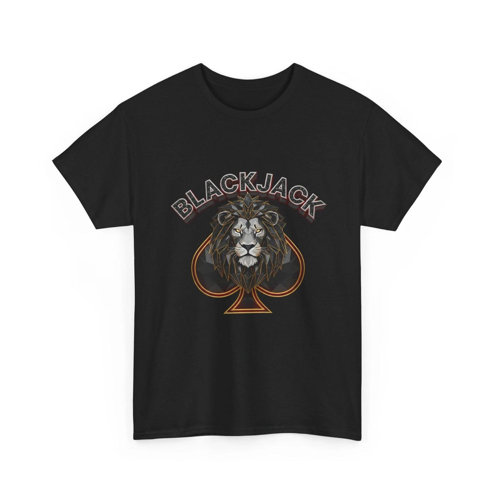 Blackjack Lion T-Shirt | Casino Poker Shirt, Cool Animal Shirt, King Lion, Gift S