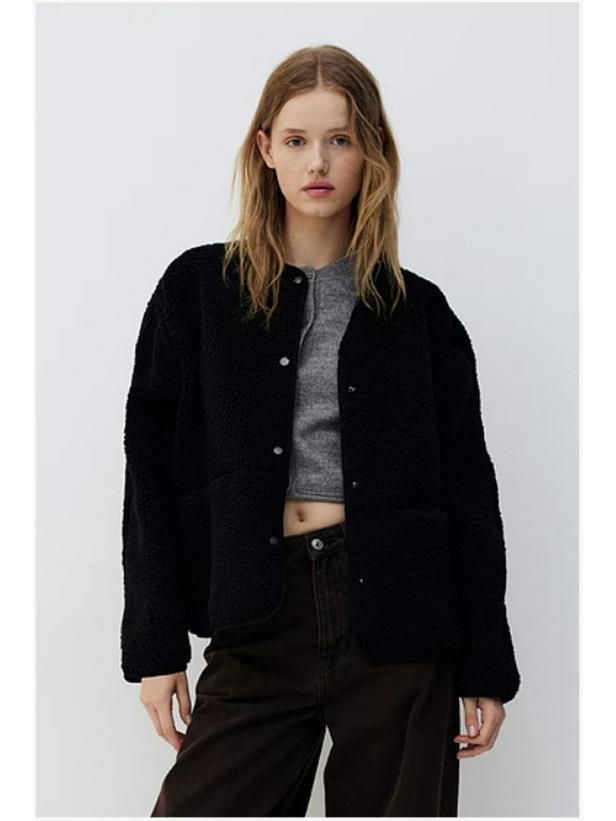 Women's Autumn Plush Teddy Fleece Jacket - European & American Style, Round Neck, Casual, Solid Color.