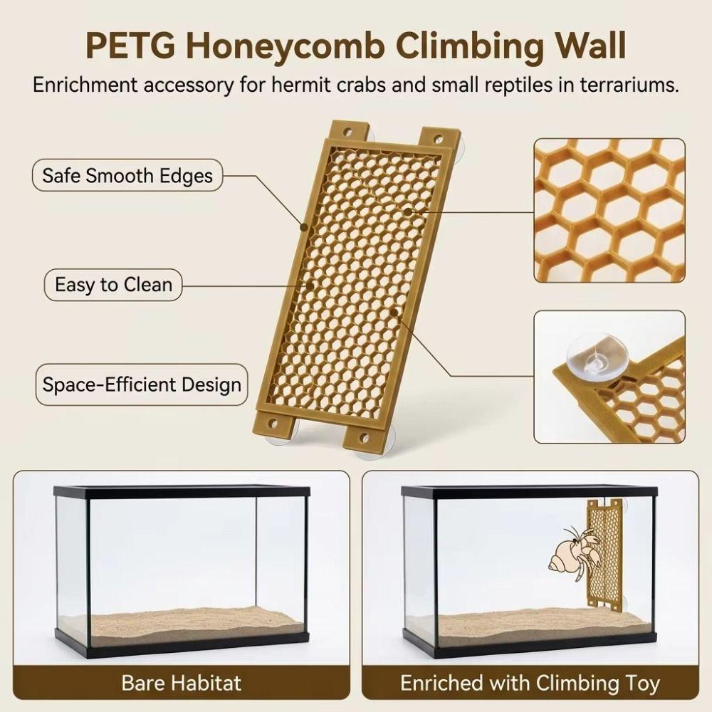 Anti-Slip Hermit Crab Ladder Secure Suction Cup Reptile Climbing Toy Climbing Mesh Panel  Terrarium
