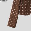 INCERUN Men Long Sleeve Polka Dots Cropped Blazer and Long Skirts Sets Outfits