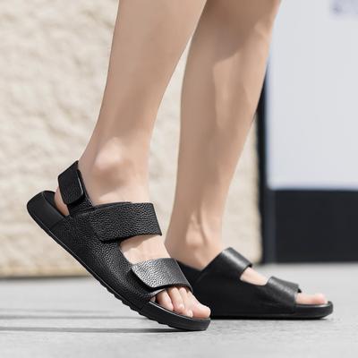 Sandalias de Cuero Retro Clásicas de Moda para Hombre para Exteriores Sandalias de Verano Nuevas para Oficina para Hombre Piel de Vaca Dividida de Alta Calidad Playa Antideslizantes Sandalias para Hombre