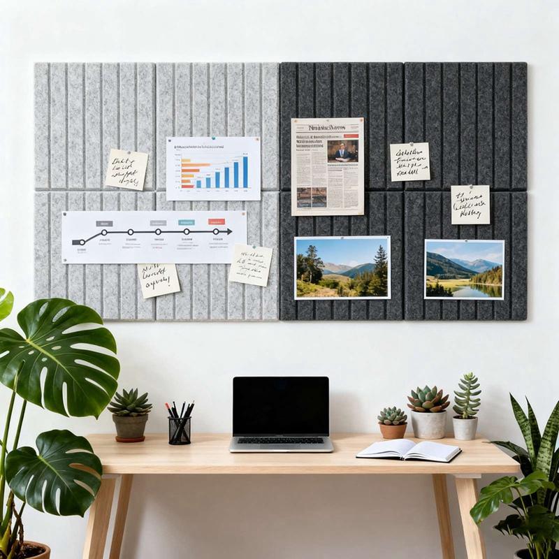 6pcs 30*30cm Felt Display Board Vertical Stripe Wall Sticker