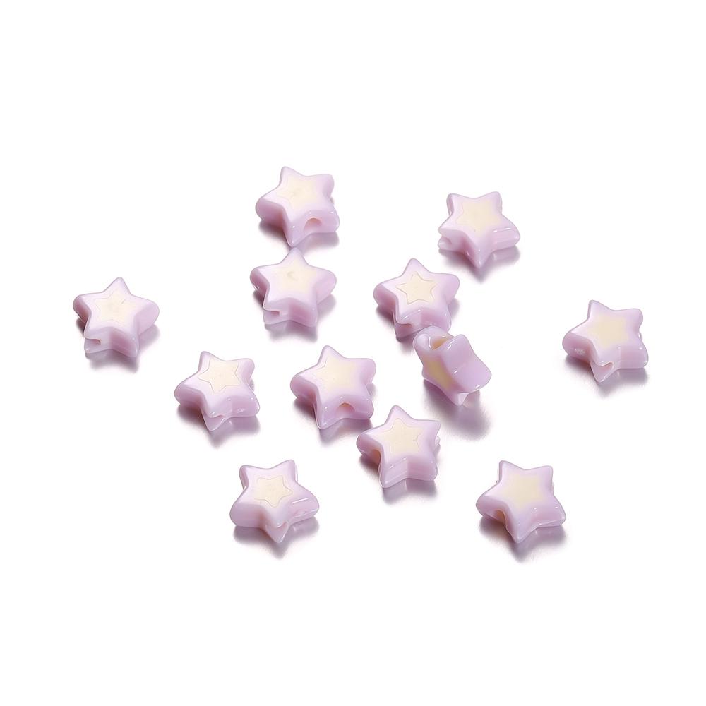 50/100pcs 9*9.5mm Colourful Five-pointed Star Acrylic Loose Spacer Beads for Jewelry Making DIY Handmade Bracelets Accessories