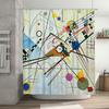 Modern Geometric Design Shower Curtain Multicolor Abstract Artistic Decor Bathroom Accessories Waterproof Fabric Print Home Deco