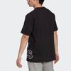 Adidas Sportliches T-Shirt mit großem Logo-Print, Rundhalsausschnitt, kurzen Ärmeln, Unisex-Oberteil, Schwarz H60662