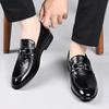 Fashion Four Seasons Men's Leather Shoes Classic Business Versatile Style Formal Party Daily Office Black Elegant Adult Flat Loafer