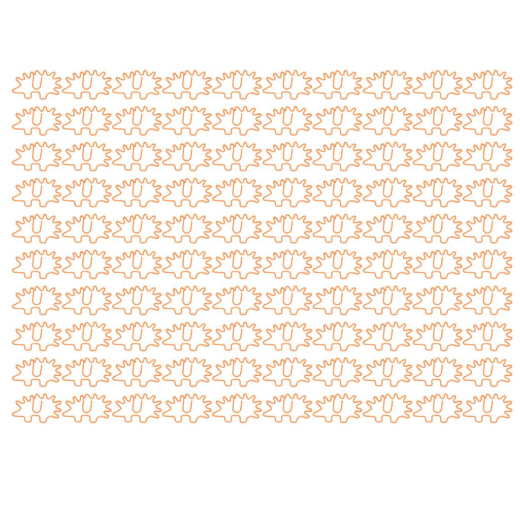 100pcs Paper Clips Portable Mini Cute Hedgehog Shape Rustproof Electroplated Metal Paper Clips For File Classification